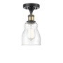 Innovations Lighting Ellery 5" Wide Semi-Flush Ceiling Fixture Black Antique Brass / Seedy