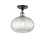 Innovations Lighting Ithaca 10" Wide Semi-Flush Ceiling Fixture Black Antique Brass