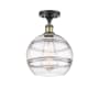 Innovations Lighting Rochester 10" Wide Semi-Flush Ceiling Fixture Black Antique Brass / Clear