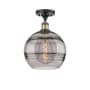 Innovations Lighting Rochester 10" Wide Semi-Flush Ceiling Fixture Black Antique Brass / Smoked