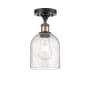 Innovations Lighting Bella 6" Wide Semi-Flush Ceiling Fixture Black Antique Brass / Seedy