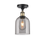 Innovations Lighting Bella 6" Wide Semi-Flush Ceiling Fixture Black Antique Brass / Smoked