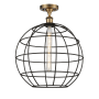Innovations Lighting Lake Placid 16" Wide Semi-Flush Globe Ceiling Fixture Brushed Brass / Matte Black