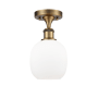 Innovations Lighting Belfast 6" Wide Semi-Flush Ceiling Fixture Brushed Brass / Matte White