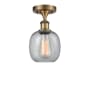 Innovations Lighting Belfast 6" Wide Semi-Flush Ceiling Fixture Brushed Brass / Seedy