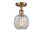 Innovations Lighting Belfast 6" Wide Semi-Flush Ceiling Fixture Brushed Brass / Clear Crackle