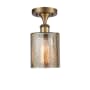 Innovations Lighting Cobbleskill 5" Wide Semi-Flush Ceiling Fixture Brushed Brass / Mercury