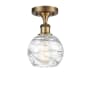 Innovations Lighting Small Deco Swirl 6" Wide Semi-Flush Ceiling Fixture Brushed Brass / Clear