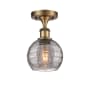 Innovations Lighting Athens Deco Swirl 6" Wide Semi-Flush Ceiling Fixture Brushed Brass