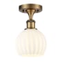 Innovations Lighting White Venetian 6" Wide Semi-Flush Ceiling Fixture Brushed Brass