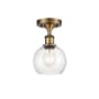 Innovations Lighting Athens Deco Swirl 6" Wide Semi-Flush Ceiling Fixture Brushed Brass / Seedy