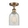 Innovations Lighting Caledonia 5" Wide Semi-Flush Ceiling Fixture Brushed Brass / Mouchette