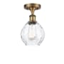 Innovations Lighting Small Waverly 6" Wide Semi-Flush Ceiling Fixture Brushed Brass / Clear