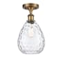 Innovations Lighting Large Waverly 8" Wide Semi-Flush Ceiling Fixture Brushed Brass / Clear