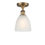 Innovations Lighting Castile 6" Wide Semi-Flush Ceiling Fixture Brushed Brass / White