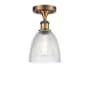 Innovations Lighting Castile 6" Wide Semi-Flush Ceiling Fixture Brushed Brass / Clear