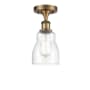 Innovations Lighting Ellery 5" Wide Semi-Flush Ceiling Fixture Brushed Brass / Seedy