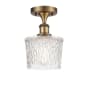 Innovations Lighting Niagra 7" Wide Semi-Flush Ceiling Fixture Brushed Brass / Clear