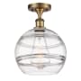 Innovations Lighting Rochester 10" Wide Semi-Flush Ceiling Fixture Brushed Brass / Clear