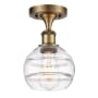 Innovations Lighting Rochester 6" Wide Semi-Flush Ceiling Fixture Brushed Brass / Clear