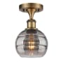 Innovations Lighting Rochester 6" Wide Semi-Flush Ceiling Fixture Brushed Brass / Smoked