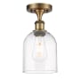 Innovations Lighting Bella 6" Wide Semi-Flush Ceiling Fixture Brushed Brass / Clear