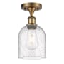 Innovations Lighting Bella 6" Wide Semi-Flush Ceiling Fixture Brushed Brass / Seedy