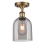 Innovations Lighting Bella 6" Wide Semi-Flush Ceiling Fixture Brushed Brass / Smoked