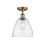 Innovations Lighting Bristol 9" Wide Semi-Flush Ceiling Fixture Brushed Brass / Seedy