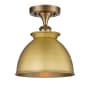 Innovations Lighting Adirondack 9" Wide Semi-Flush Ceiling Fixture Brushed Brass