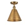 Innovations Lighting Cone 12" Wide Semi-Flush Ceiling Fixture Brushed Brass