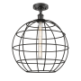 Innovations Lighting Lake Placid 16" Wide Semi-Flush Globe Ceiling Fixture Matte Black / Matte Black