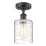 Innovations Lighting Cobbleskill 5" Wide Semi-Flush Ceiling Fixture Matte Black / Deco Swirl