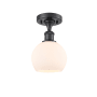 Innovations Lighting Athens Deco Swirl 6" Wide Semi-Flush Ceiling Fixture Matte Black / Matte White