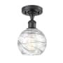 Innovations Lighting Small Deco Swirl 6" Wide Semi-Flush Ceiling Fixture Matte Black / Clear