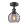 Innovations Lighting Athens Deco Swirl 6" Wide Semi-Flush Ceiling Fixture Matte Black