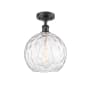 Innovations Lighting Athens 10" Wide Semi-Flush Globe Ceiling Fixture Matte Black / Clear Water Glass