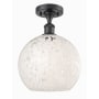 Innovations Lighting White Mouchette 10" Wide Semi-Flush Ceiling Fixture Matte Black