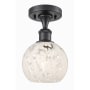 Innovations Lighting White Mouchette 6" Wide Semi-Flush Ceiling Fixture Matte Black