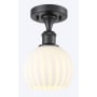 Innovations Lighting White Venetian 6" Wide Semi-Flush Ceiling Fixture Matte Black