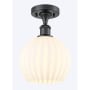 Innovations Lighting White Venetian 8" Wide Semi-Flush Ceiling Fixture Matte Black