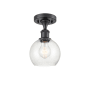 Innovations Lighting Athens Deco Swirl 6" Wide Semi-Flush Ceiling Fixture Matte Black / Seedy