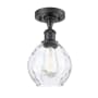Innovations Lighting Small Waverly 6" Wide Semi-Flush Ceiling Fixture Matte Black / Clear