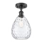 Innovations Lighting Large Waverly 8" Wide Semi-Flush Ceiling Fixture Matte Black / Clear
