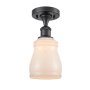 Innovations Lighting Ellery 5" Wide Semi-Flush Ceiling Fixture Matte Black / White