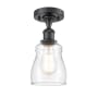 Innovations Lighting Ellery 5" Wide Semi-Flush Ceiling Fixture Matte Black / Clear