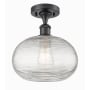Innovations Lighting Ithaca 10" Wide Semi-Flush Ceiling Fixture Matte Black