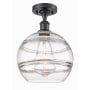 Innovations Lighting Rochester 10" Wide Semi-Flush Ceiling Fixture Matte Black / Clear
