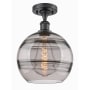 Innovations Lighting Rochester 10" Wide Semi-Flush Ceiling Fixture Matte Black / Smoked