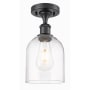 Innovations Lighting Bella 6" Wide Semi-Flush Ceiling Fixture Matte Black / Clear